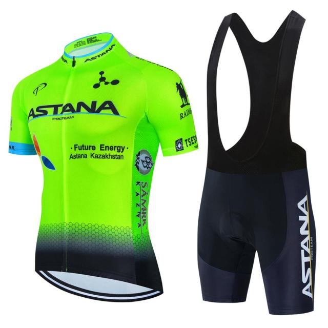 2022 New ASTANA Summer Cycling Jersey Set Breathable Team Mens Cycling Clothing Short And Jersey