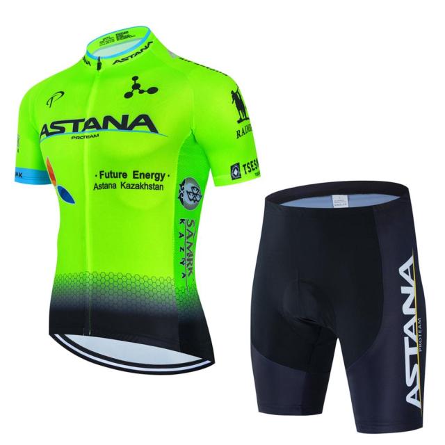 2022 New ASTANA Summer Cycling Jersey Set Breathable Team Mens Cycling Clothing Short And Jersey