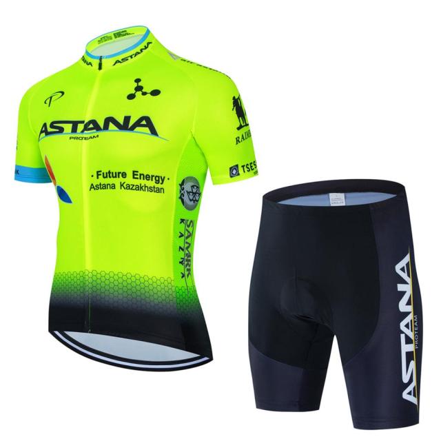 2022 New ASTANA Summer Cycling Jersey Set Breathable Team Mens Cycling Clothing Short And Jersey