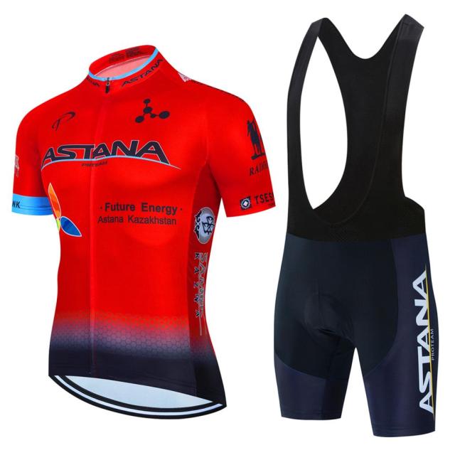 2022 New ASTANA Summer Cycling Jersey Set Breathable Team Mens Cycling Clothing Short And Jersey