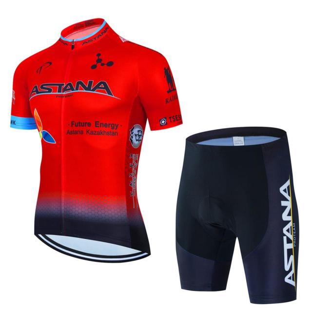 2022 New ASTANA Summer Cycling Jersey Set Breathable Team Mens Cycling Clothing Short And Jersey