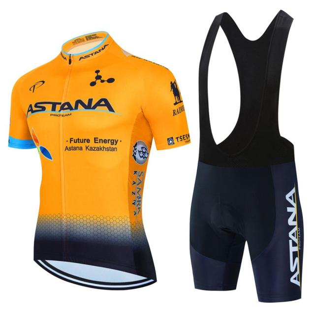 2022 New ASTANA Summer Cycling Jersey Set Breathable Team Mens Cycling Clothing Short And Jersey