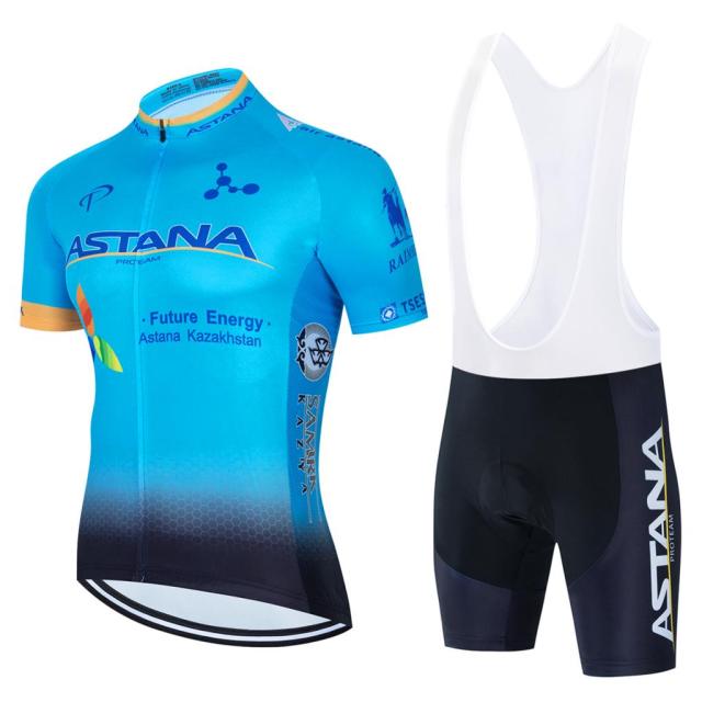 2022 New ASTANA Summer Cycling Jersey Set Breathable Team Mens Cycling Clothing Short And Jersey