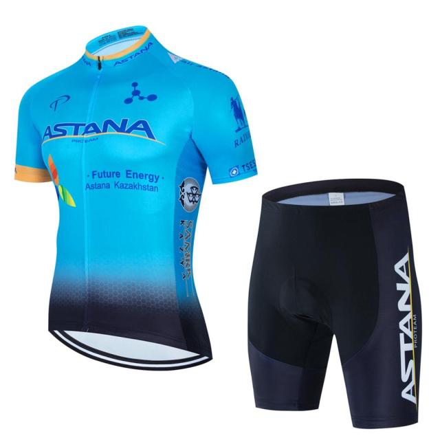 2022 New ASTANA Summer Cycling Jersey Set Breathable Team Mens Cycling Clothing Short And Jersey