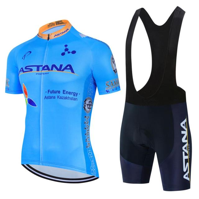 2022 New ASTANA Summer Cycling Jersey Set Breathable Team Mens Cycling Clothing Short And Jersey