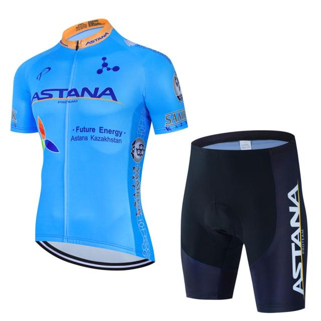 2022 New ASTANA Summer Cycling Jersey Set Breathable Team Mens Cycling Clothing Short And Jersey