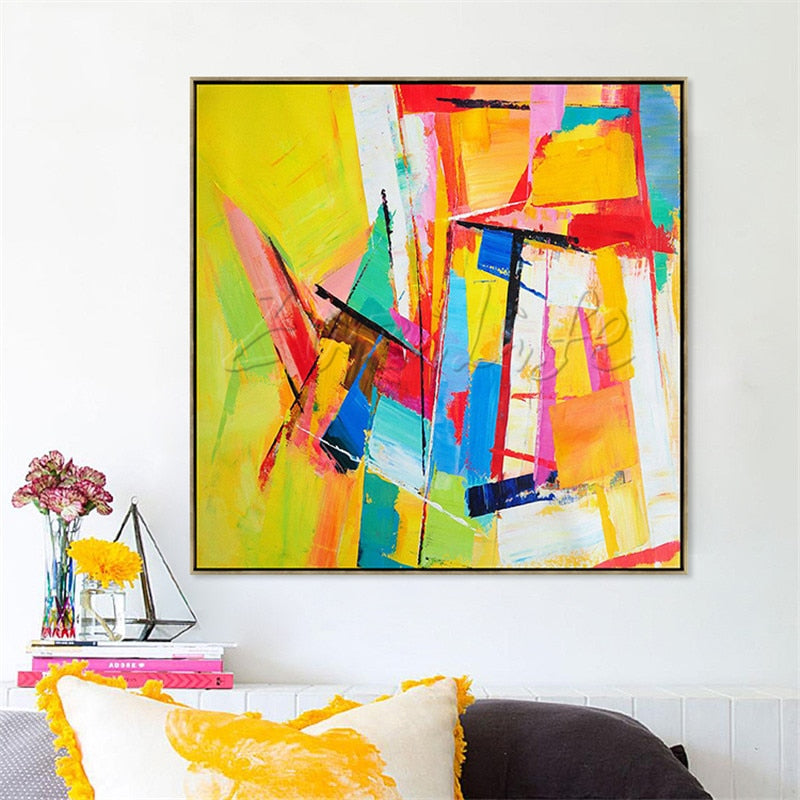 Hand Painted Canvas Oil Paintings  Large Modern Abstract Cuadros Home Decor Canvas Quadro Wall Art Pictures