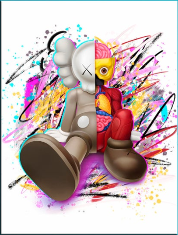 Modern Pop Street Art Graffiti Thinking Canvas Painting Trend Cartoon Posters Prints Wall Decorative