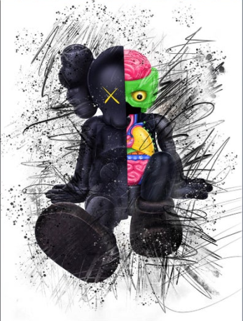 Modern Pop Street Art Graffiti Thinking Canvas Painting Trend Cartoon Posters Prints Wall Decorative