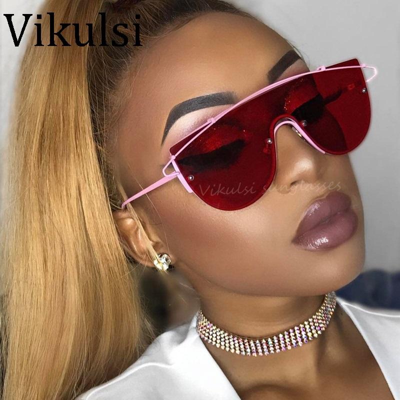 Fashion Luxury Rimless sunglasses Women Brand Designer Celebrity Metal Oversized COOL LOOK - Buyhops