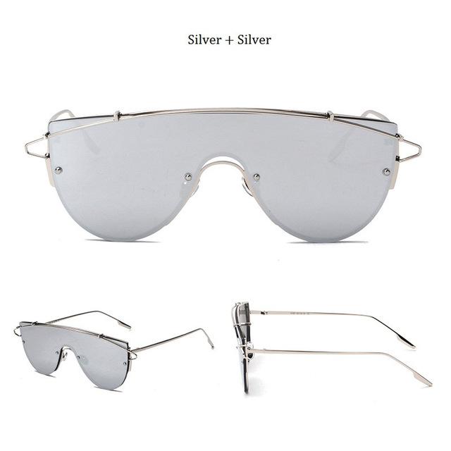 Fashion Luxury Rimless sunglasses Women Brand Designer Celebrity Metal Oversized COOL LOOK - Buyhops