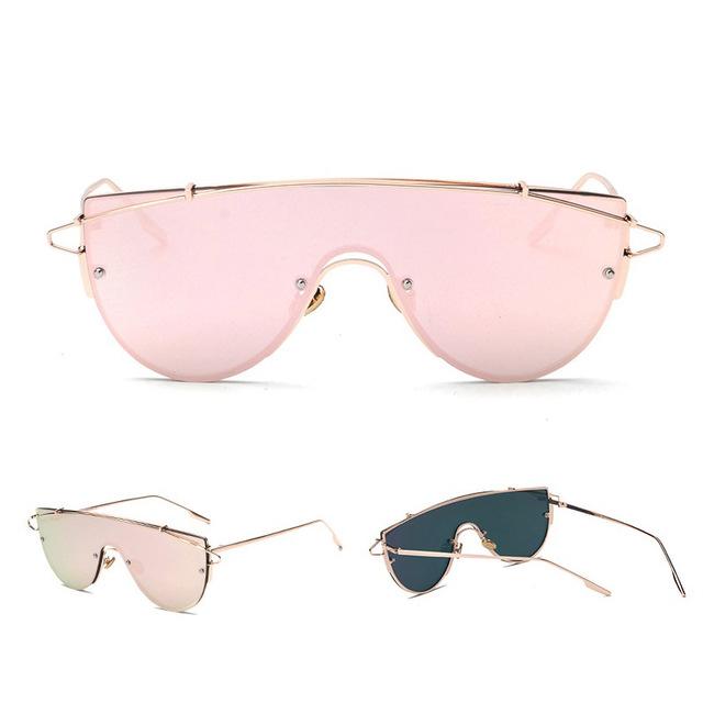 Fashion Luxury Rimless sunglasses Women Brand Designer Celebrity Metal Oversized COOL LOOK - Buyhops