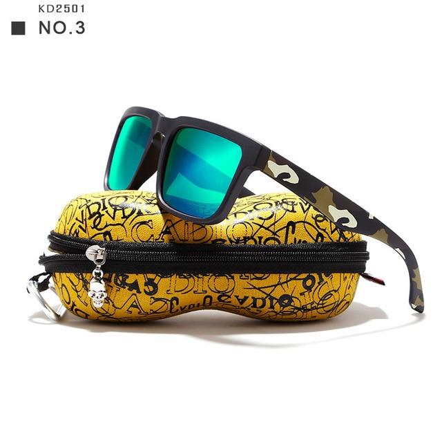 KDEAM Eye-catching Polarized Sunglasses For Men Matte Black Frame Fit. Painting Temples Play-Cool  With Case - Buyhops