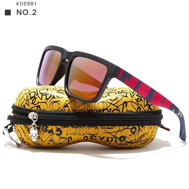 KDEAM Eye-catching Polarized Sunglasses For Men Matte Black Frame Fit. Painting Temples Play-Cool  With Case - Buyhops