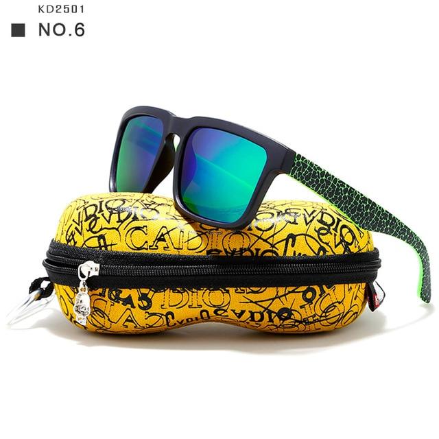 KDEAM Eye-catching Polarized Sunglasses For Men Matte Black Frame Fit. Painting Temples Play-Cool  With Case - Buyhops