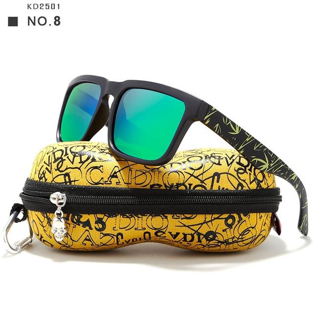 KDEAM Eye-catching Polarized Sunglasses For Men Matte Black Frame Fit. Painting Temples Play-Cool  With Case - Buyhops