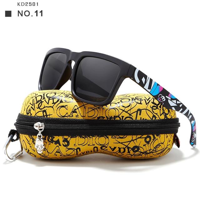 KDEAM Eye-catching Polarized Sunglasses For Men Matte Black Frame Fit. Painting Temples Play-Cool  With Case - Buyhops