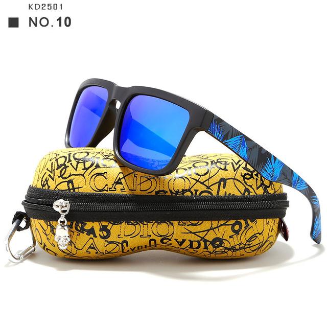 KDEAM Eye-catching Polarized Sunglasses For Men Matte Black Frame Fit. Painting Temples Play-Cool  With Case - Buyhops