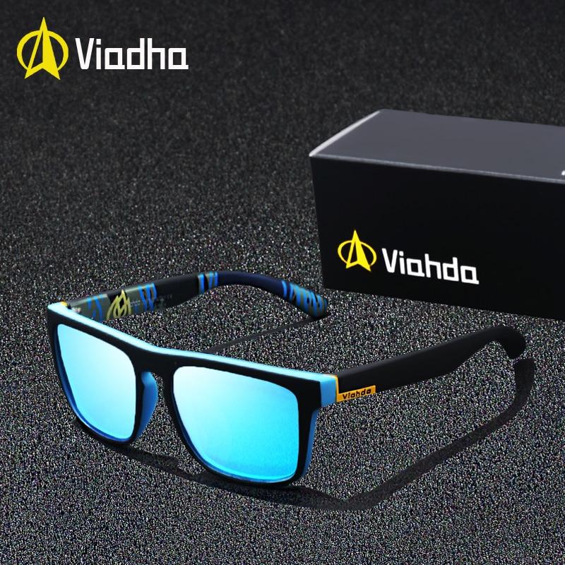 Viahda New Brand Squared Polarized sunglasses Brand Design Sport Gold Mirror - Buyhops