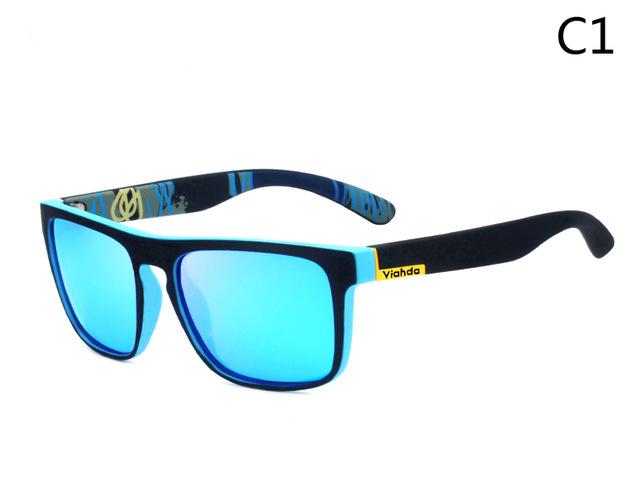 Viahda New Brand Squared Polarized sunglasses Brand Design Sport Gold Mirror - Buyhops