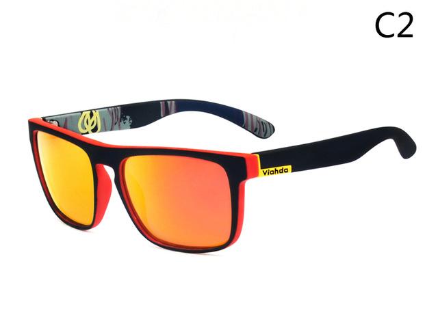 Viahda New Brand Squared Polarized sunglasses Brand Design Sport Gold Mirror - Buyhops