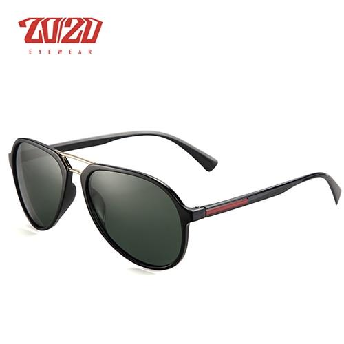 20/20 Brand Design Pilot Men Polarized Driving Sunglasses UV400 Unique Oval Frame - Buyhops