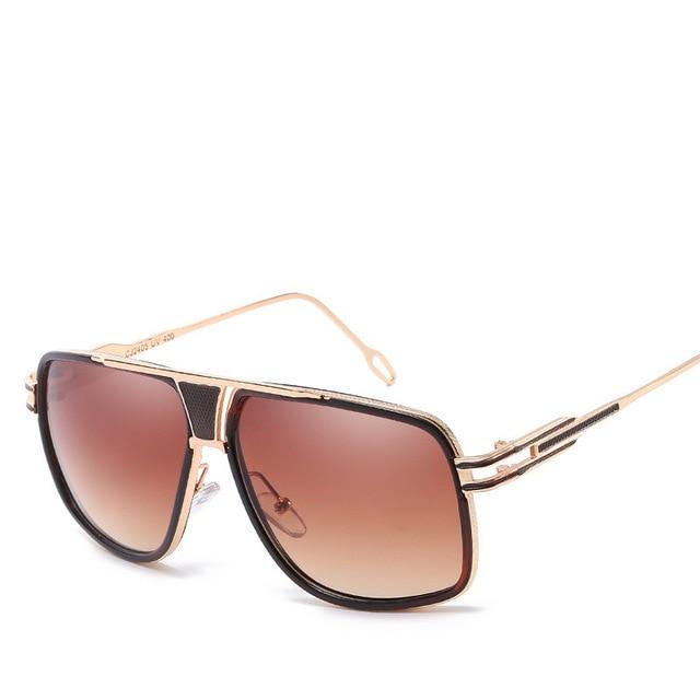 Luxury Square Brand Vintage Pilot Aviation Mirror Sunglasses For Men UV400 - Buyhops