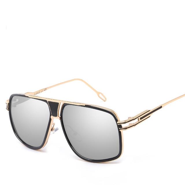 Luxury Square Brand Vintage Pilot Aviation Mirror Sunglasses For Men UV400 - Buyhops