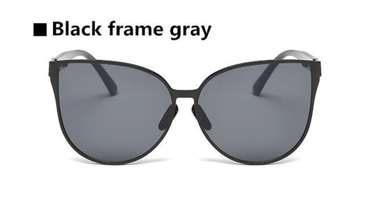 CURTAIN 2019 New Oversize Cat Eye Sunglasses Women Fashion Summer Style Big Size Frame Mirror Sun Glasses Female Oculos UV400 - Buyhops